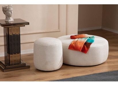 Luxus Polster Hocker Rundhocker Sitzmöbel Designer Stilvolle Möbel